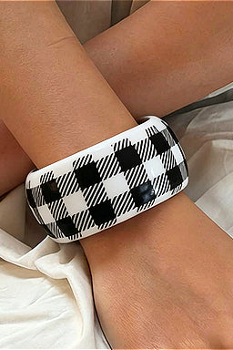 Black White Checkerboard Bracelet