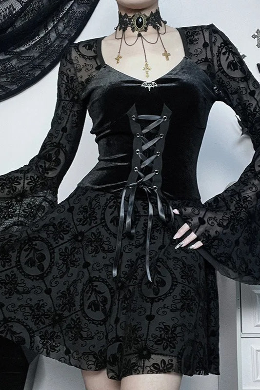 Lace Patchwork Halloween Gothic Dress Main image