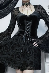 Lace Patchwork Halloween Gothic Dress
