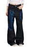 Blue Script Washed Denim Pants