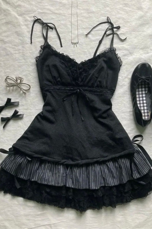 Lace Cami Top And Tiered Mini Skirt Separates