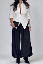 Stand Collar Pointed Hem Coats