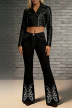 Western Embroidered Flare Jeans