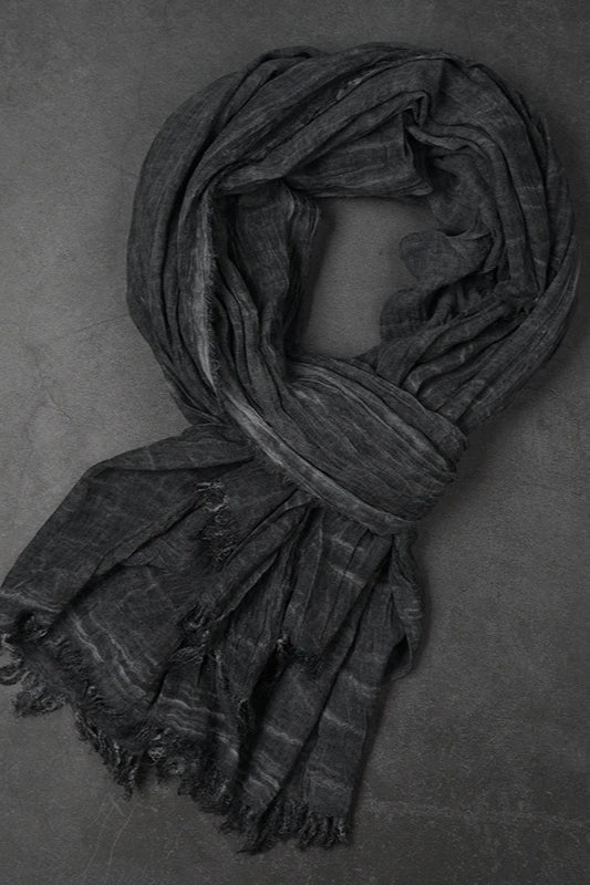 Techwear Hip Hop Punk Pleated Cotton Linen Distressed Vintage Scarf Main image