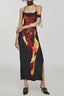 Flame Print Cross Strap Maxi Dress