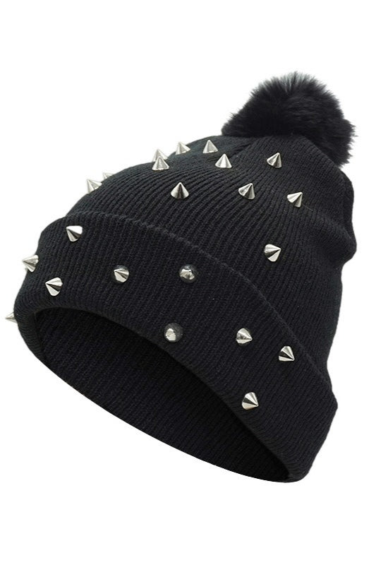 Warm Punk Rivet Knit Hat Main image
