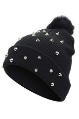 Warm Punk Rivet Knit Hat