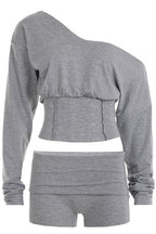 Asymmetric Gathered Waist Shorts Sets