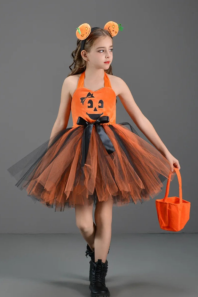 Pumpkin Witch Dress Kid Halloween Secondary image