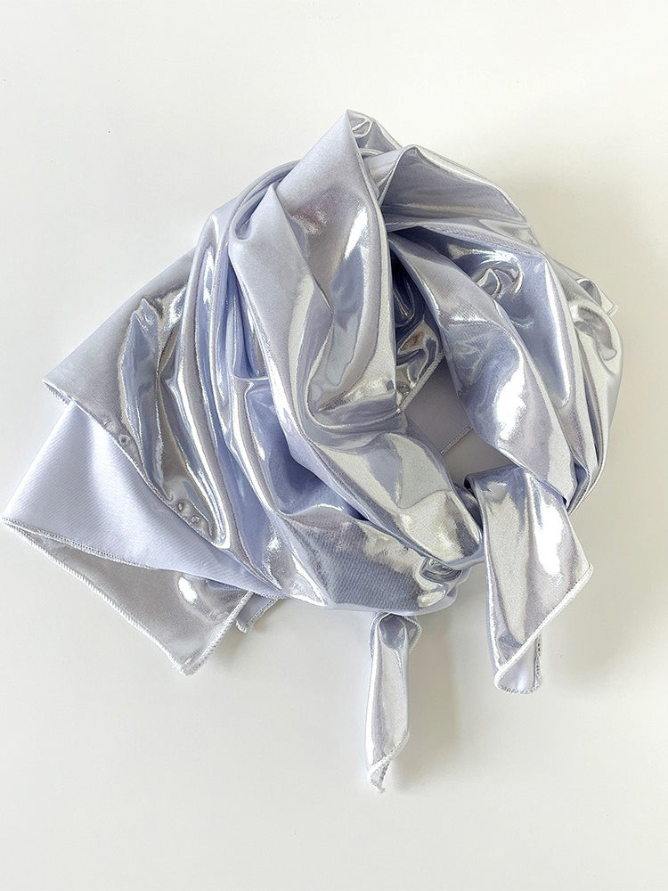 Liquid Silver Metallic Scarf Hat Secondary image
