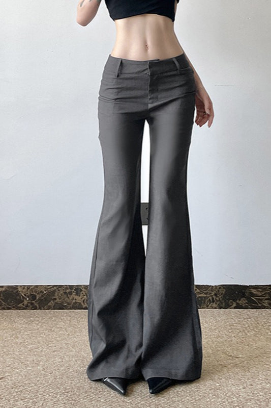 Tailored Waist Flared Leg Pants