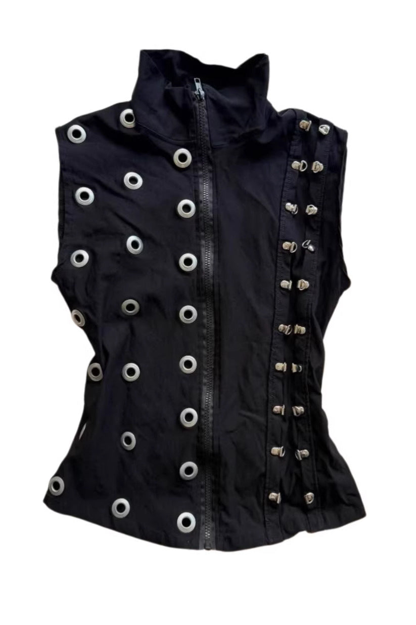 Gothic Grommet Sleeveless Vest Top Main image