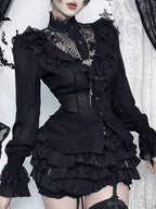 Gothic Hollow Out Lace Blouse