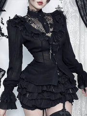 Gothic Hollow Out Lace Blouse