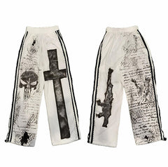 Goth Punk Printed Streetwear Track Pants
