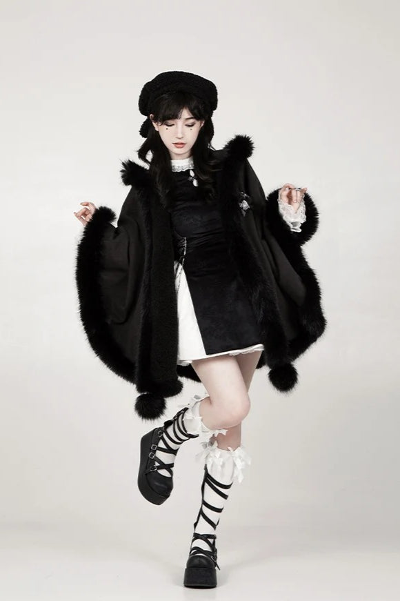 Short Hooded Cardigan Cloak