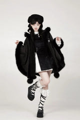 Short Hooded Cardigan Cloak