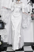 Gothic Lace Jacquard Maxi Dress
