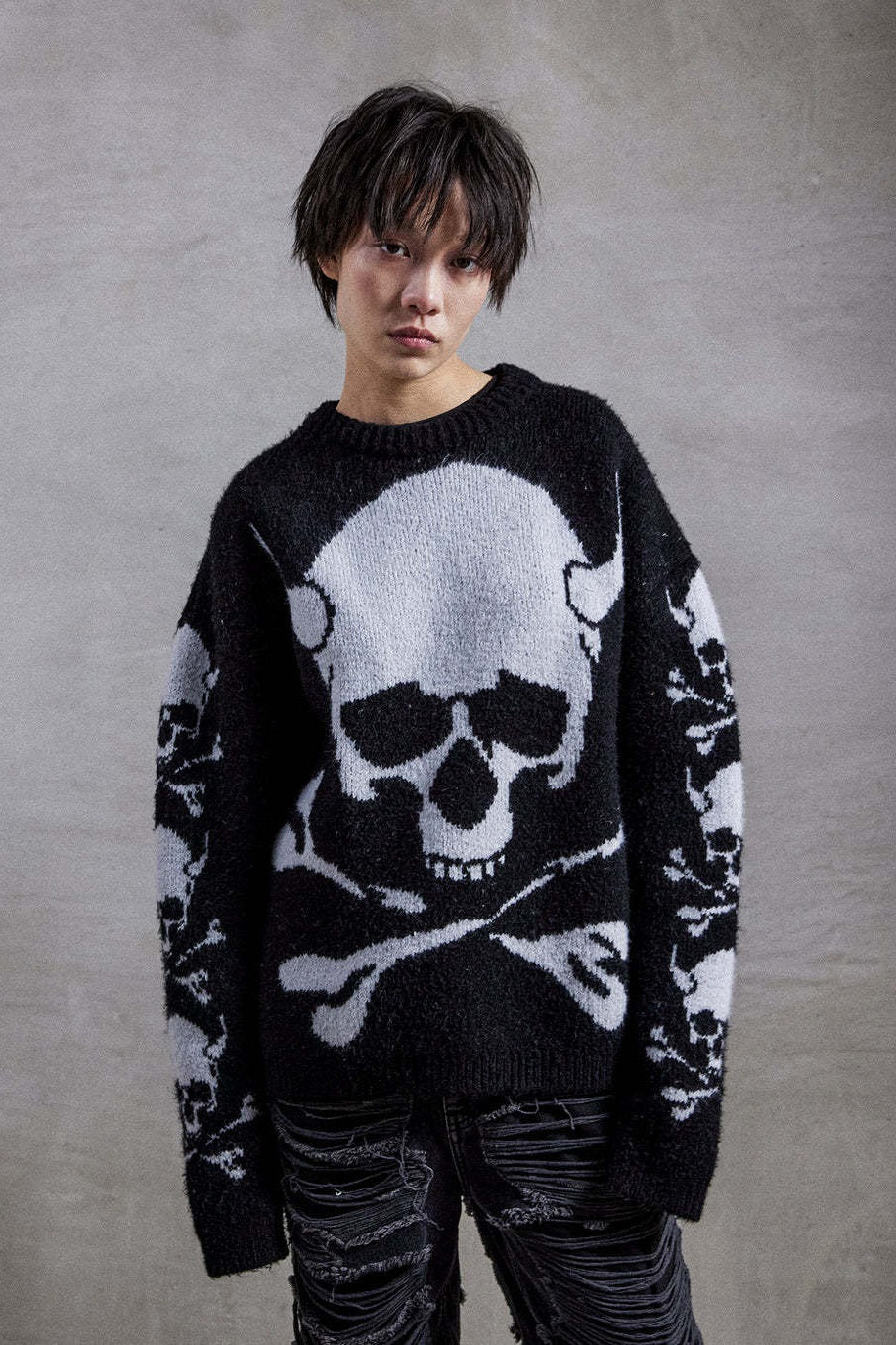 Skull Crossbones Intarsia Sweater Secondary image