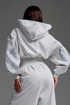 Motorcycle Print Zip-Up Hoodie