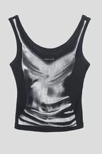 Shadow Body Print Slim Fit Crop Top