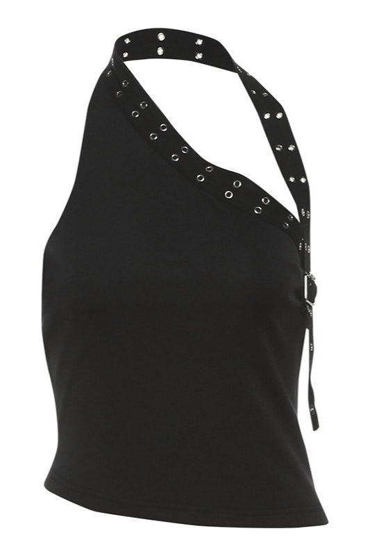 Eyelet Halter Strap Shorts Sets