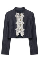 Lace Panel Cropped Jackets