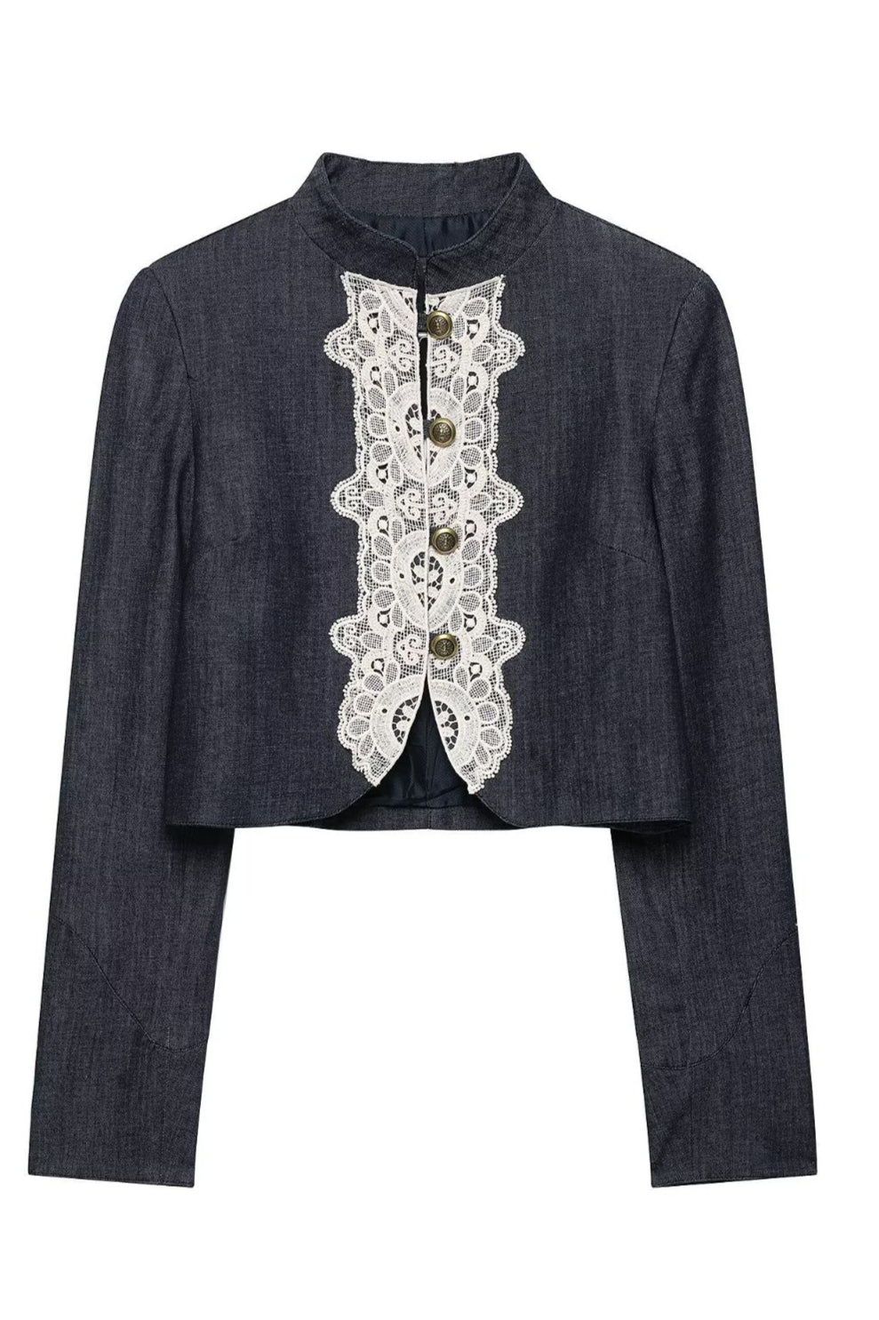 Lace Panel Cropped Jackets