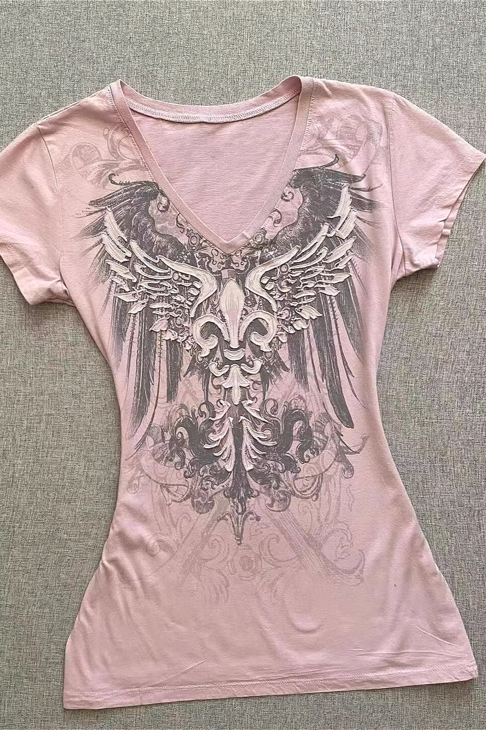 Sweet Retro Contrast Color V-neck Top