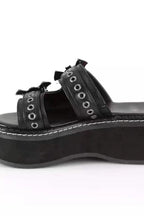 Chain Buckle Platform Slide Sandals