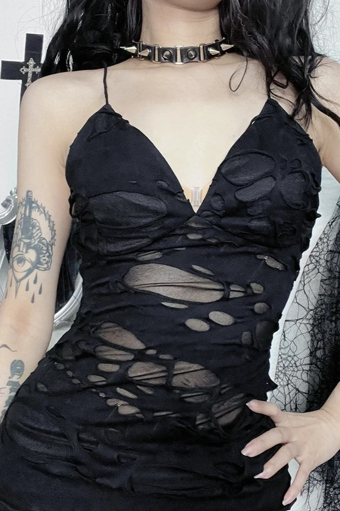 Punk Y2K Strapless Bodycon Mini Dress