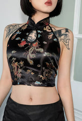 Dragon Grunge Bralette Backless Crop Top