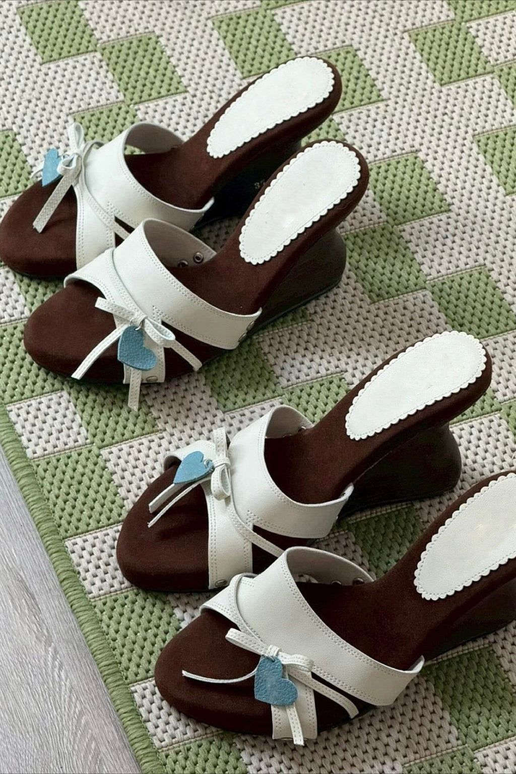 Butterfly Bow Block-Heel Mules