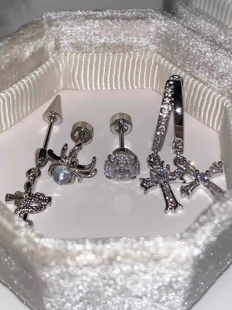 Cross Snake Demon Earrings