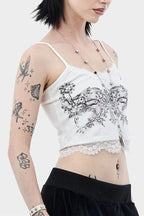 Gothic Print Lace Cami