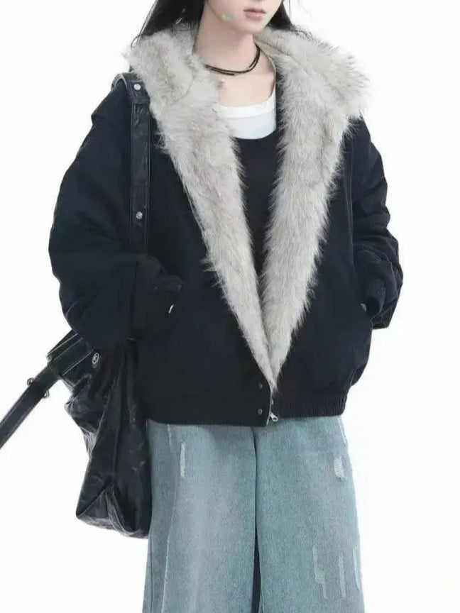 Retro Plush Loose Fit Coat Main image