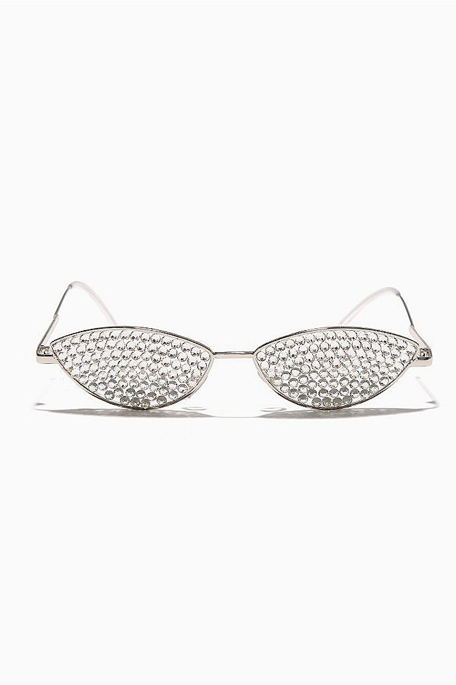 Full Rhinestone Metal Cat Eye Glasses