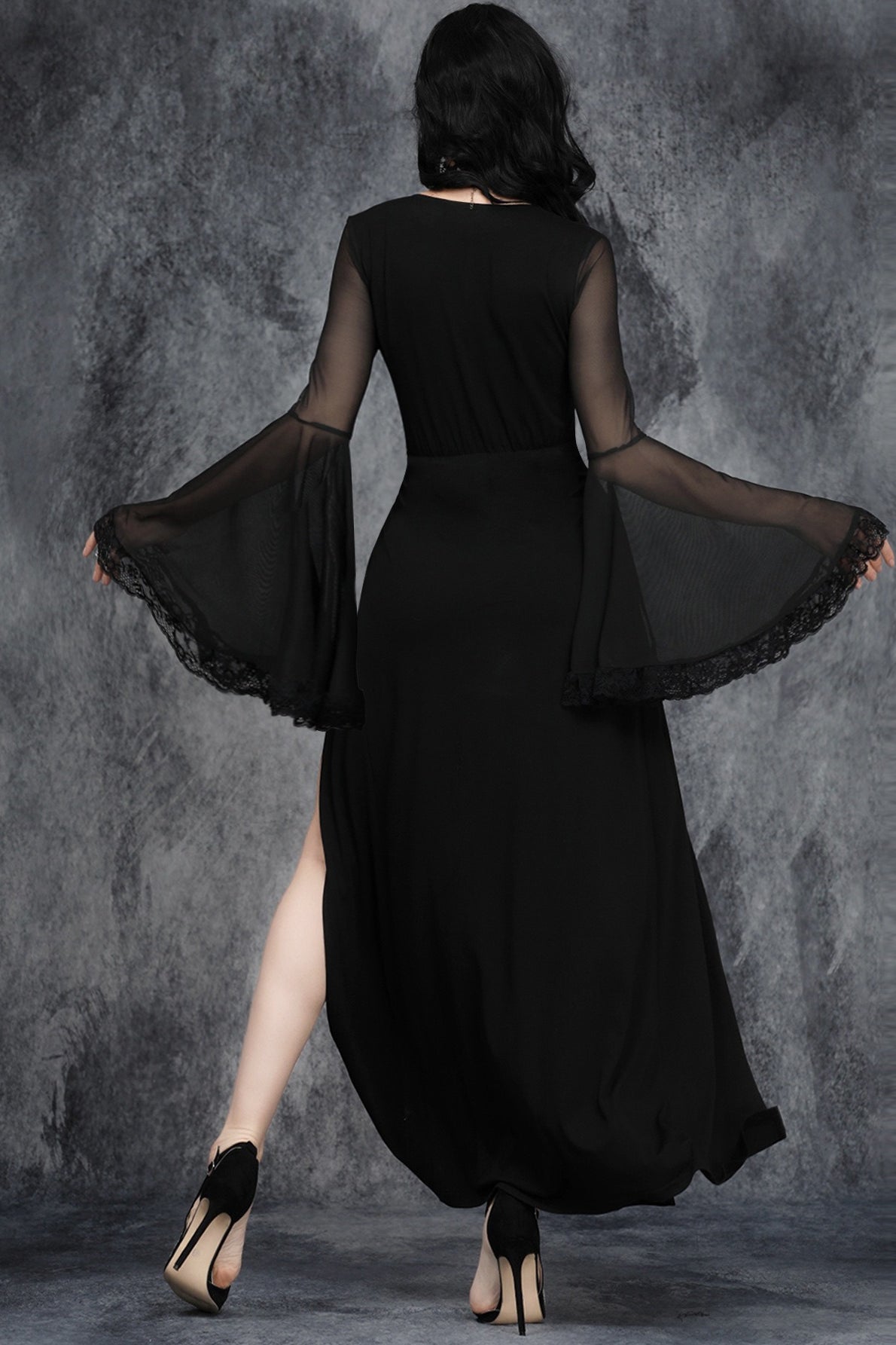 Halloween Gothic Lace Split Bell Sleeve Dress Secondary image