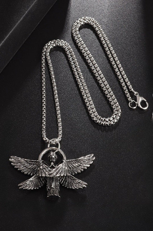 Vintage Praying Angel Pendant Necklace