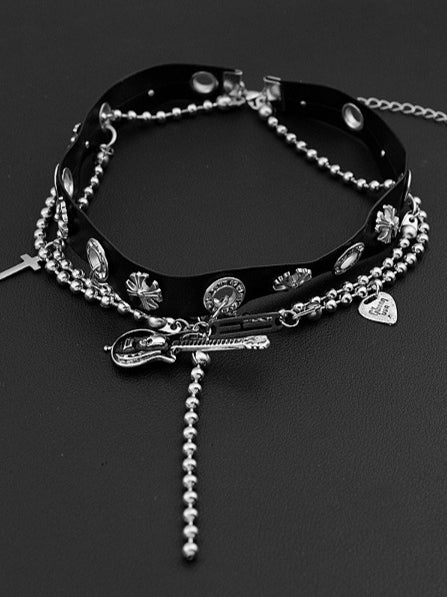 Chain Cross Guitar Strap Necklace