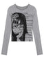 Grunge Print Cotton Knit Top