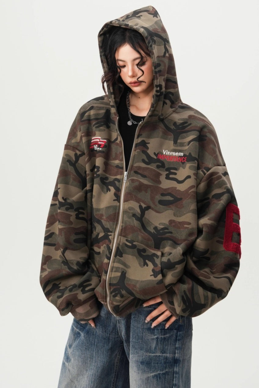 GothicPunkRelaxed Camo Hoodie