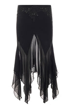 Ornate Detail Asymmetric Mesh Skirts