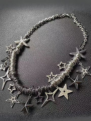Y2K Starfish Iron Ring Tassel Necklace