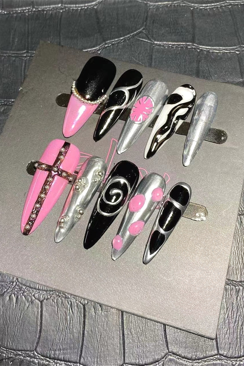 Y2K Sweet Cool Cross Press On Nails Secondary image