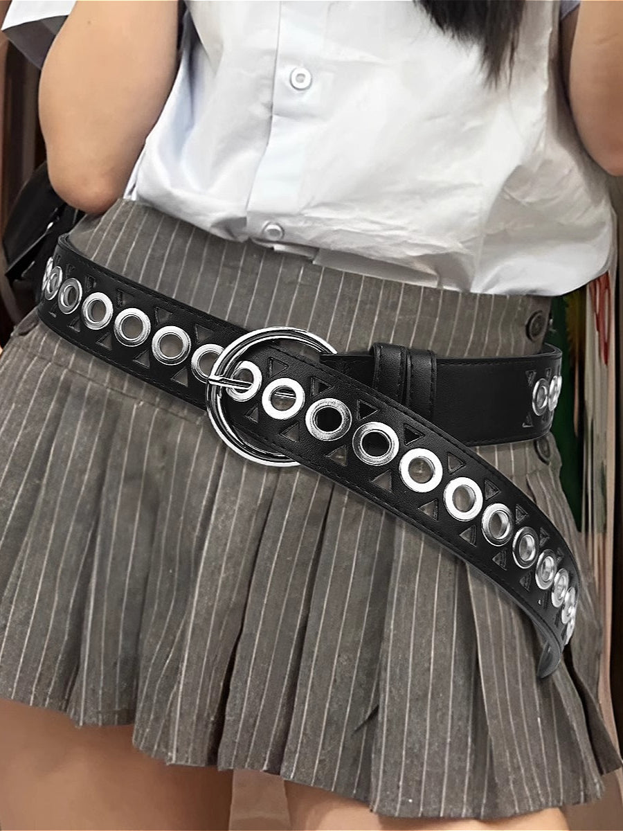 Punk Hollow Out Eyelet Belt