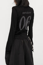 Decorative Cross Split Neck Sweatshirt