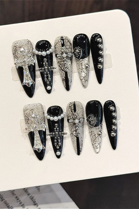Sweet Gothic Cross Press On Nails