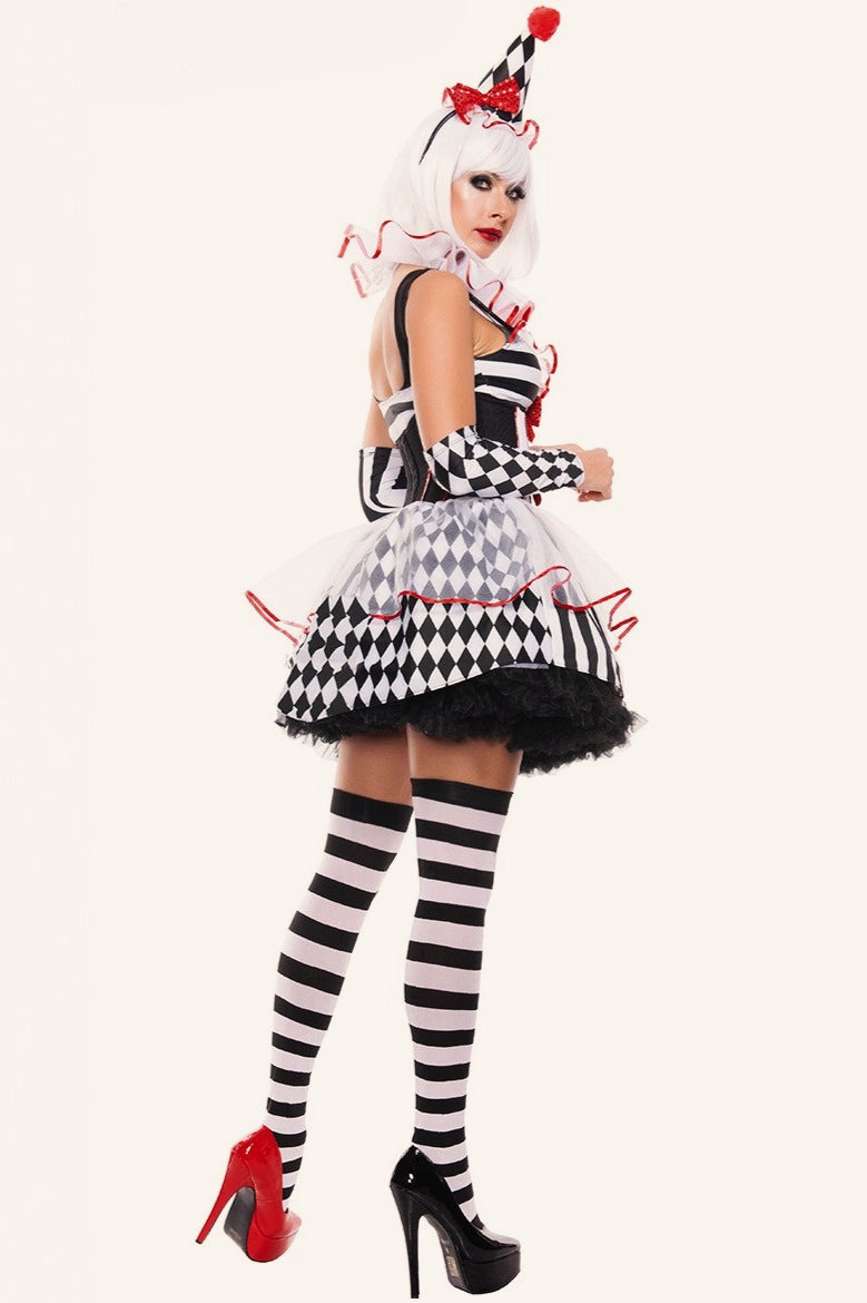 Checkerboard Circus Clown Cosplay Halloween Costume Secondary image