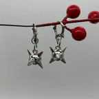 Gothic Spiked Ball Rivet Hoop Drop Earring